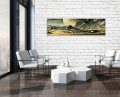 Obraz na płótnie obraz na ścianę złoty czarny planeta 145 x 45