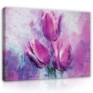 Obraz na płótnie obraz na ścianę różowy fioletowy tulipany 100 x 75