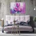 Obraz na płótnie obraz na ścianę różowy fioletowy tulipany 100 x 75