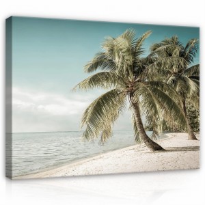Obraz na płótnie obraz na ścianę beżowy turkusowy plaża 100 x 75