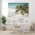 Obraz na płótnie obraz na ścianę beżowy turkusowy plaża 100 x 75