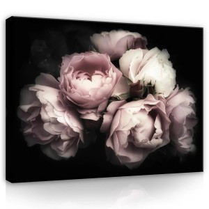 Obraz na płótnie obraz na ścianę różowy czarny róże 100 x 75