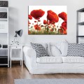 Obraz na płótnie obraz na ścianę czerwony zielony maki pole 100 x 75
