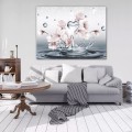 Obraz na płótnie obraz na ścianę szary różowy kwiaty woda 100 x 75