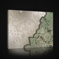 Obraz na płótnie obraz na ścianę beżowy zielony ornament kwiaty 100 x 75