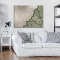 Obraz na płótnie obraz na ścianę beżowy zielony ornament kwiaty 100 x 75