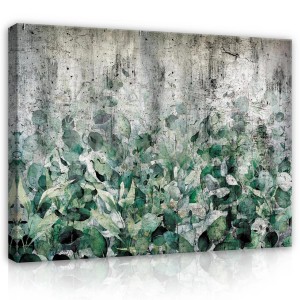 Obraz na płótnie obraz na ścianę zielony szary liście botaniczne 100 x 75