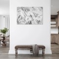 Obraz na płótnie obraz na ścianę szare białe liście 100 x 75