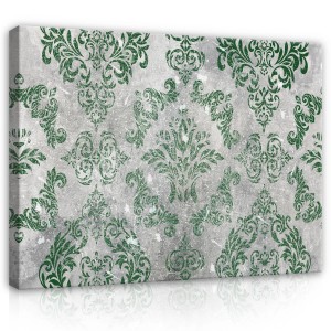 Obraz na płótnie obraz na ścianę zielony szary ornament 100 x 75