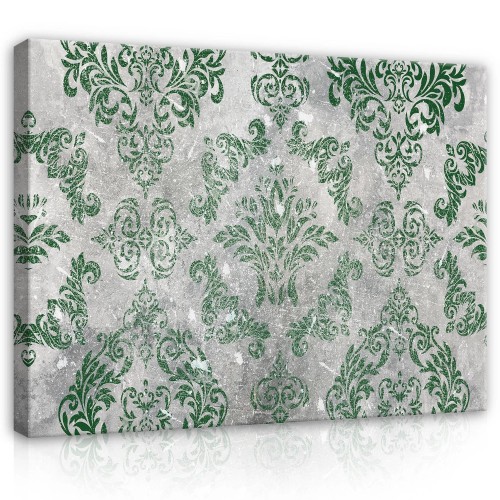 Obraz na płótnie obraz na ścianę zielony szary ornament 100 x 75