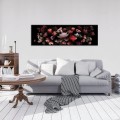 Obraz na płótnie obraz na ścianę kwiaty czarny czerwony 145 x 45