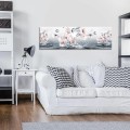 Obraz na płótnie obraz na ścianę kwiaty różowy szary 145 x 45