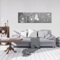 Obraz na płótnie obraz na ścianę dmuchawce szary biały 145 x 45