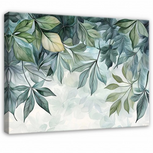 Obraz na płótnie obraz na ścianę liście zielony niebieski 100 x 75