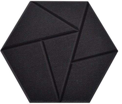 HEXAGON panel czarny samoprzylepny 3D akustyczny ścienny filcowy