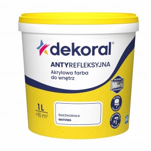 DEKORAL biała farba akrylowa do wnętrz antyrefleksyjna 1l