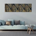 Obraz na płótnie obraz na ścianę liście granatowy złoty 145 x 45