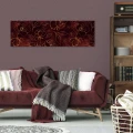 Obraz na płótnie obraz na ścianę kwiaty bordowy złoty 145 x 45