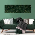 Obraz na płótnie obraz na ścianę kwiaty zielony złoty 145 x 45