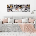 Obraz na płótnie obraz na ścianę liście beżowy brązowy 145 x 45
