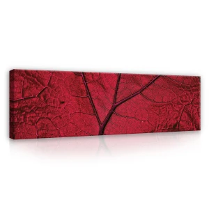 Obraz na płótnie obraz na ścianę liść czerwony bordo 145 x 45