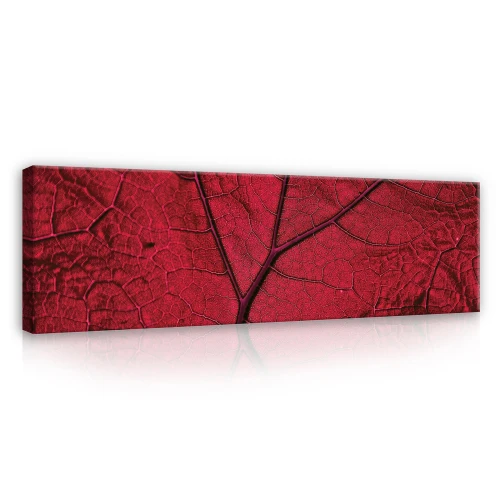 Obraz na płótnie obraz na ścianę liść czerwony bordo 145 x 45
