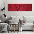 Obraz na płótnie obraz na ścianę liść czerwony bordo 145 x 45
