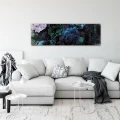 Obraz na płótnie obraz na ścianę kwiaty turkusowy granatowy 145 x 45