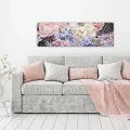 Obraz na płótnie obraz na ścianę kwiaty różowy beżowy 145 x 45