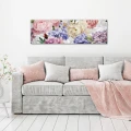 Obraz na płótnie obraz na ścianę kwiaty różowy niebieski 145 x 45