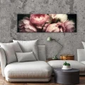 Obraz na płótnie obraz na ścianę kwiaty różowy kremowy 145 x 45