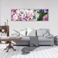 Obraz na płótnie obraz na ścianę kwiaty różowy biały 145 x 45