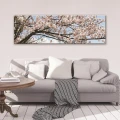 Obraz na płótnie obraz na ścianę kwiaty różowy biały 145 x 45