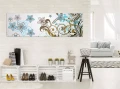 Obraz na płótnie obraz na ścianę ornament niebieski brązowy 145 x 45