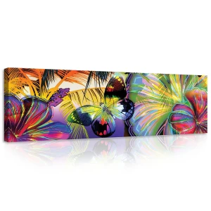 Obraz na płótnie obraz na ścianę motyl kolorowy żółty 145 x 45