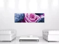 Obraz na płótnie obraz na ścianę róża różowy granatowy 145 x 45