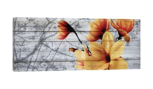 Obraz na płótnie obraz na ścianę kwiaty pomarańczowy żółty 145 x 45