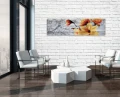Obraz na płótnie obraz na ścianę kwiaty pomarańczowy żółty 145 x 45