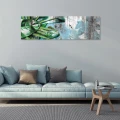Obraz na płótnie obraz na ścianę liście zielony niebieski 145 x 45