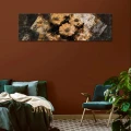 Obraz na płótnie obraz na ścianę kwiaty czarny złoty 145 x 45