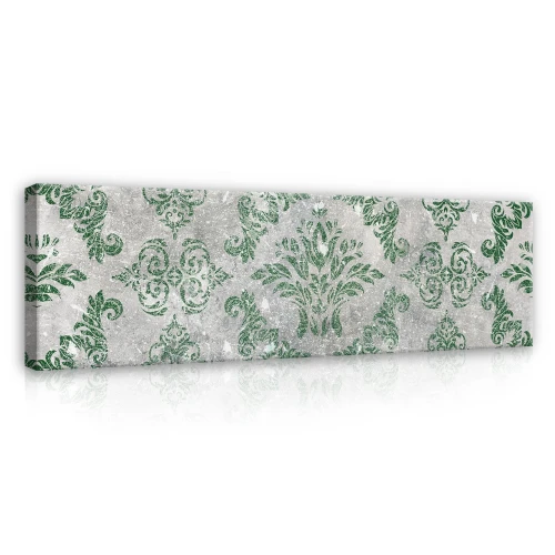 Obraz na płótnie obraz na ścianę ornament zielony szary 145 x 45