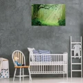 Obraz na płótnie obraz na ścianę zielony pomarańczowy motyle las 60 x 40
