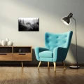 Obraz na płótnie obraz na ścianę czarny biały las mgła 60 x 40