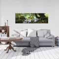 Obraz na płótnie obraz na ścianę zielony niebieski las jezioro 145 x 45