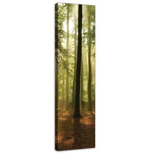 Obraz na płótnie obraz na ścianę las zielony złoty 145 x 45