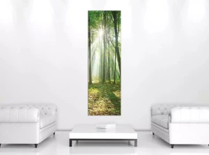 Obraz na płótnie obraz na ścianę las zielony złoty 145 x 45