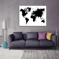 Obraz na płótnie obraz na ścianę czarny biały mapa świata 100 x 75