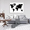 Obraz na płótnie obraz na ścianę czarny biały mapa świata 100 x 75