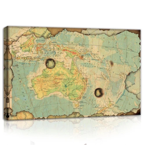 Obraz na płótnie obraz na ścianę mapa Ameryki Południowej vintage beż