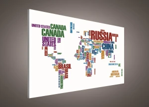 Obraz na płótnie obraz na ścianę mapa świata kolorowy beżowy mozaika